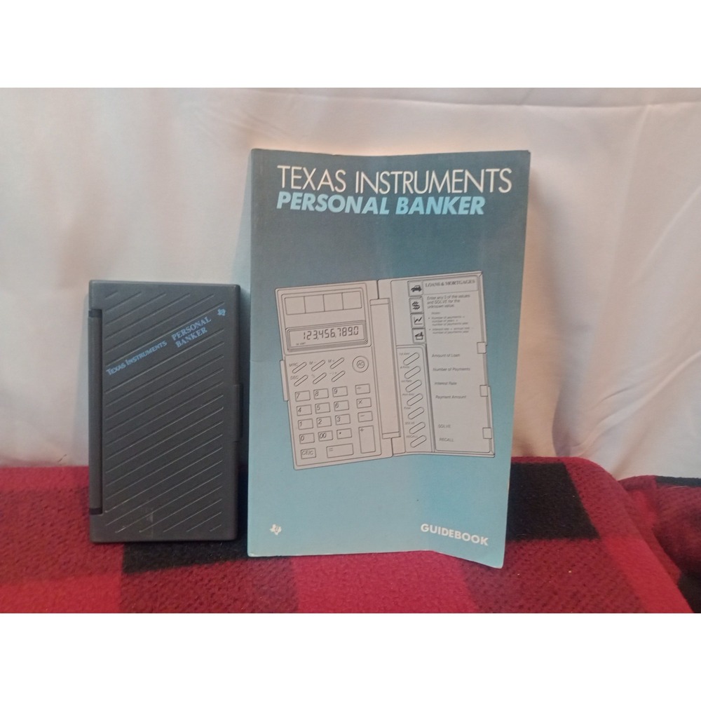Vintage 1987 Texas Instrument Calculator Personal Banker Complete With Manual